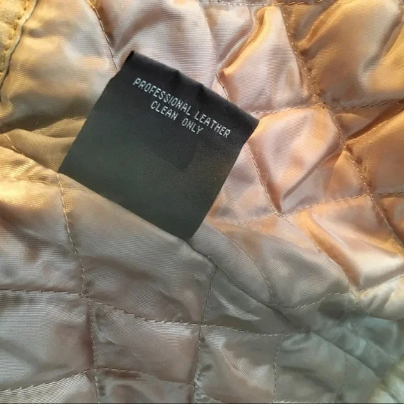 giacca Vintage Tan Penny Lane Daisy Leather Suede Coat With Faux Fur Trim Small - Picture 7 of 7